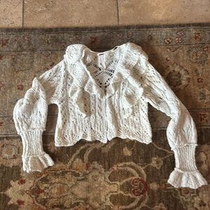 Free People Cream Knit Cardigan small excellent condition